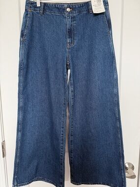 NWT Madewell Wide Sweep Trouser in  Poplaski Wash Rigid - 28P Runs Large